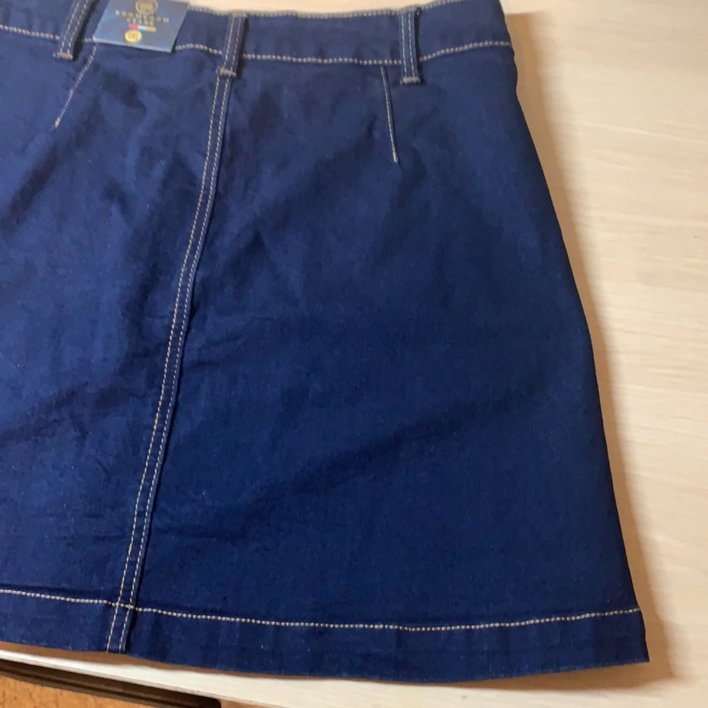 Boom Boom Jeans Dark Denim Button Fly Skirt - Picture 10 of 17